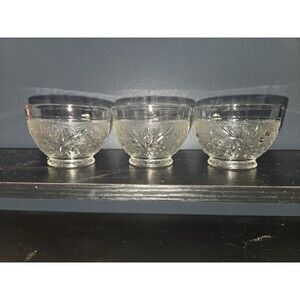 Indiana Glass Clear Sandwich Punch Bowl Glasses